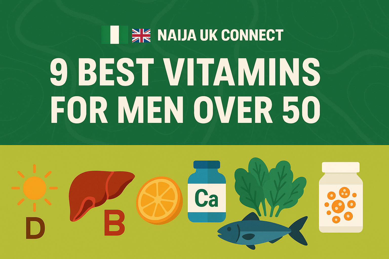 9 Best Vitamins for Men Over 50: A Guide for Nigerians in the UK