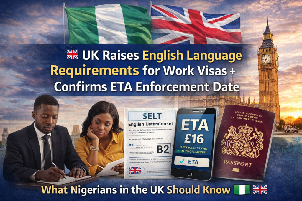 UK Raises English Language Requirements for Work Visas + Confirms ETA Enforcement Date