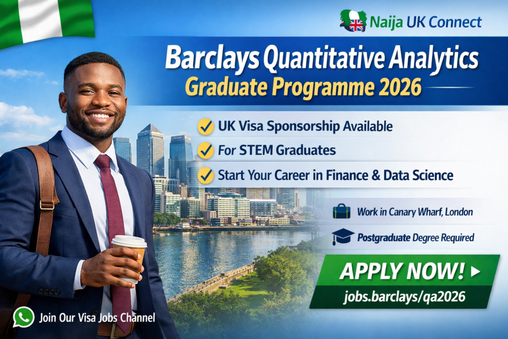Barclays Quantitative Analytics Associate Graduate Programme 2026 – London