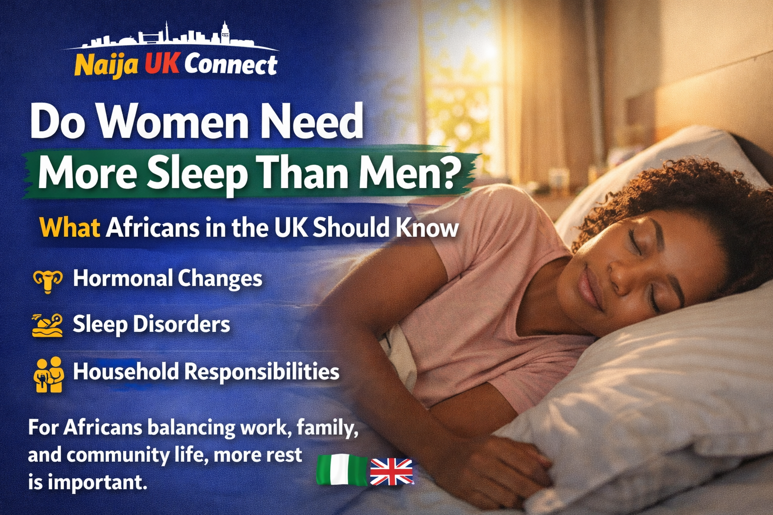 Do Women Need More Sleep Than Men? What Africans in the UK Should Know