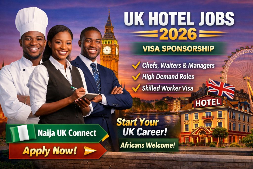 UK Hotel Jobs with Visa Sponsorship 2026: Urgent Hospitality Job Opportunities for Africans in the UK
