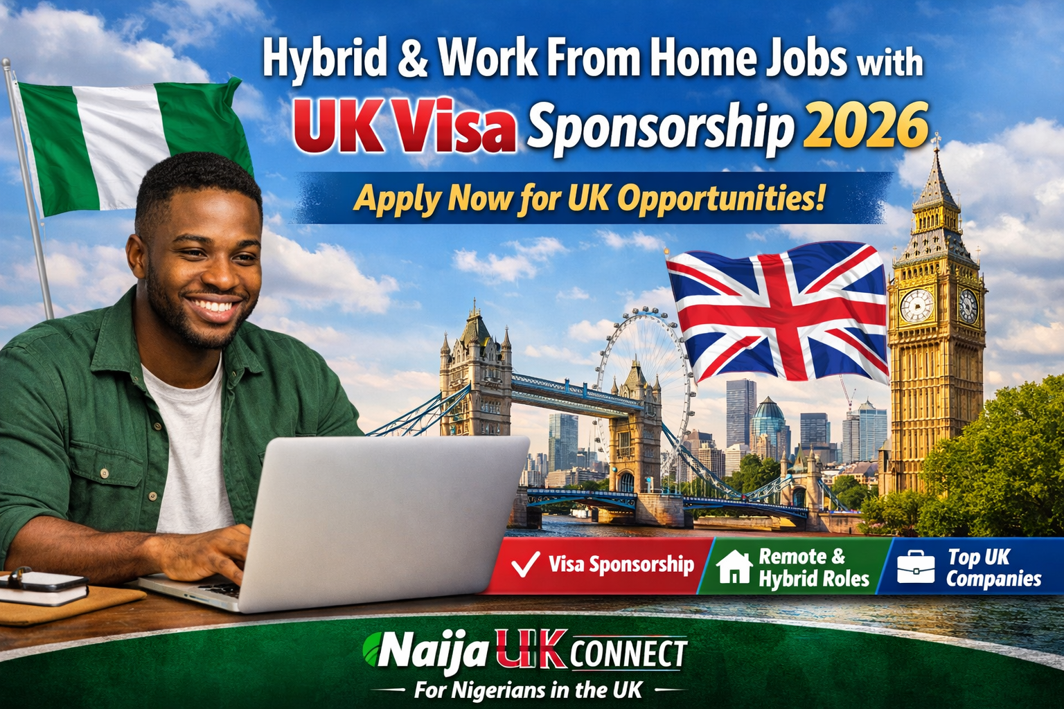 Hybrid & Work From Home Jobs with UK Visa Sponsorship (2026)