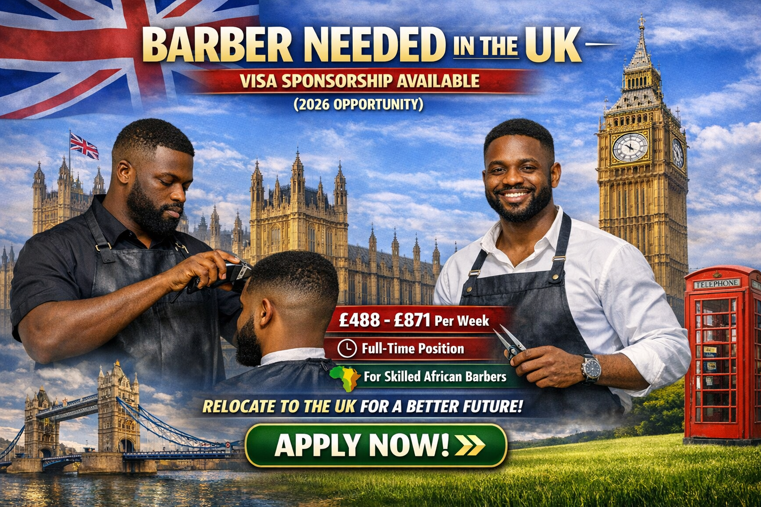 Barber Needed in the UK – Visa Sponsorship Available