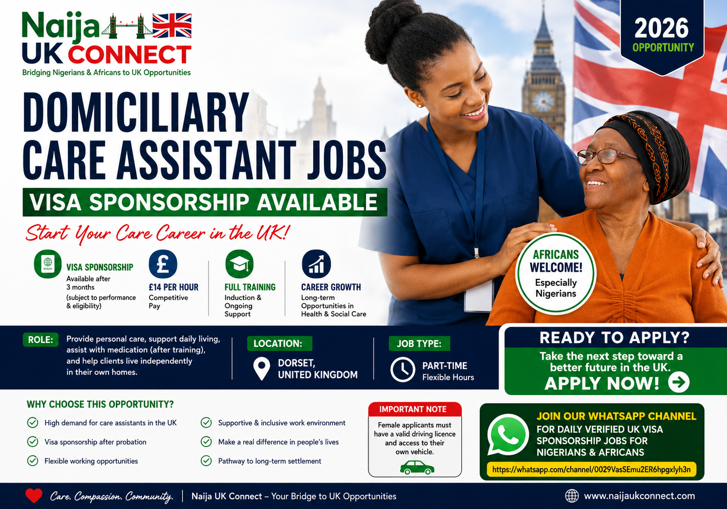 Domiciliary Care Assistant Jobs in the UK With Visa Sponsorship 2026