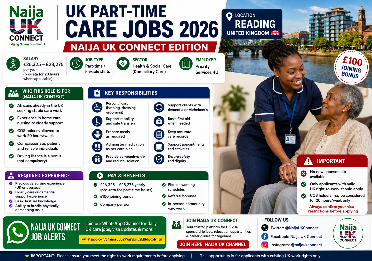 Care Worker (Domiciliary) – Female (20hrs COS Holders)