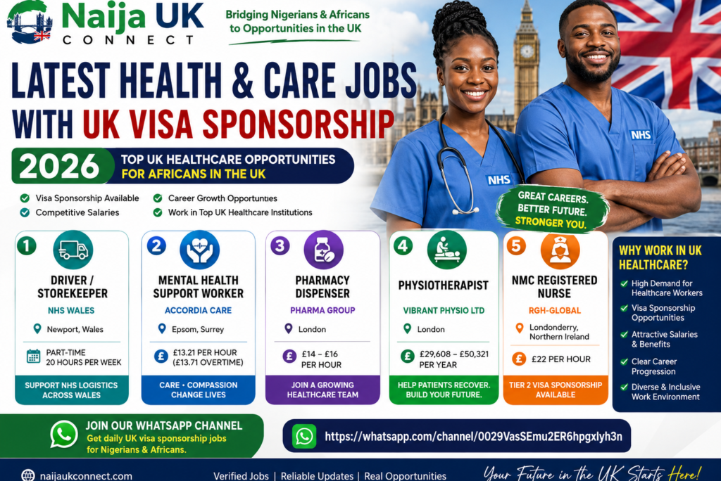 Latest Health and Care Jobs With UK Visa Sponsorship 2026