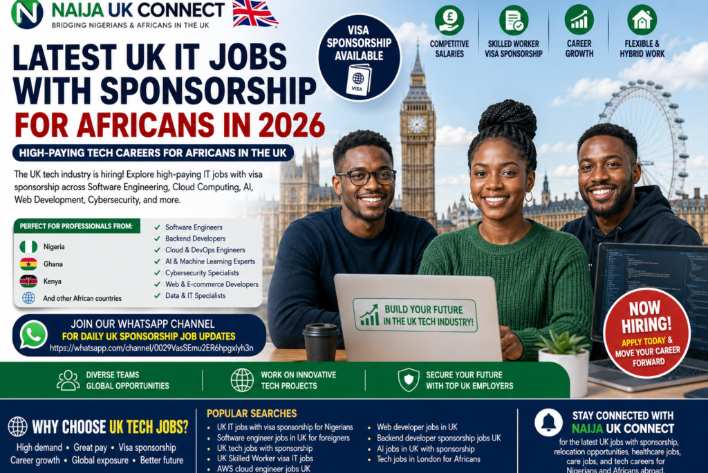 Latest UK IT Jobs With Sponsorship for Africans in 2026