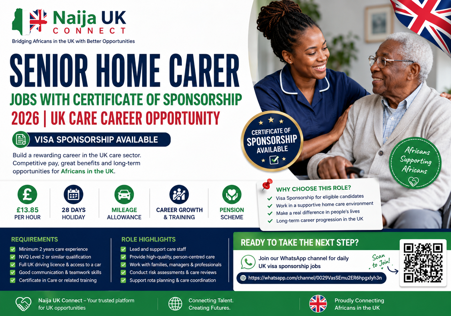 Senior Home Carer Jobs With Certificate of Sponsorship