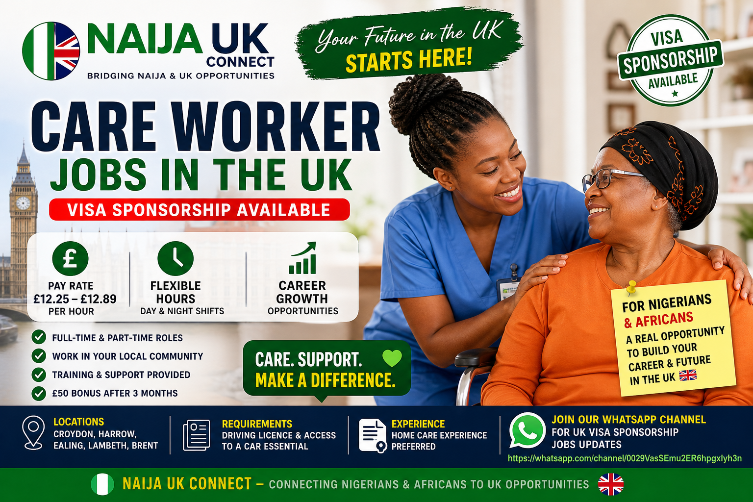 Care Worker Jobs in the UK (Visa Sponsorship Available)
