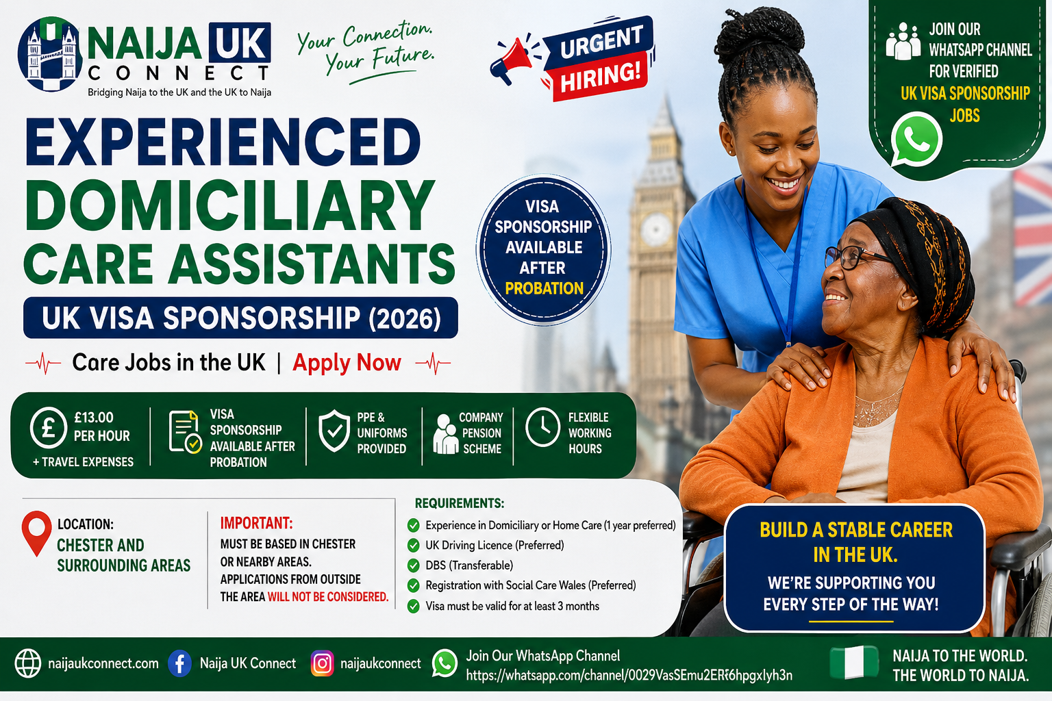 Experience Domiciliary Care Assistants – UK Visa Sponsorship (2026)