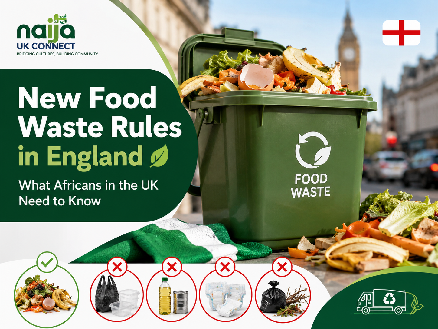 New Food Waste Rules in England: What Africans in the UK Need to Know
