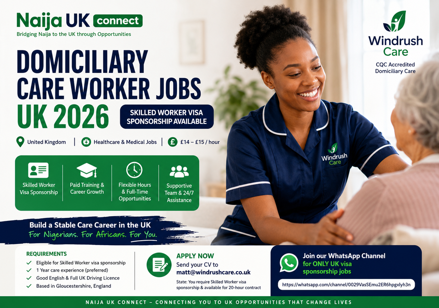 Domiciliary Care Worker Jobs UK 2026 – Skilled Worker Visa Sponsorship Available