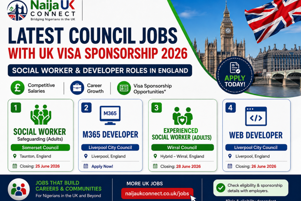 Latest Council Jobs with UK Visa Sponsorship 2026