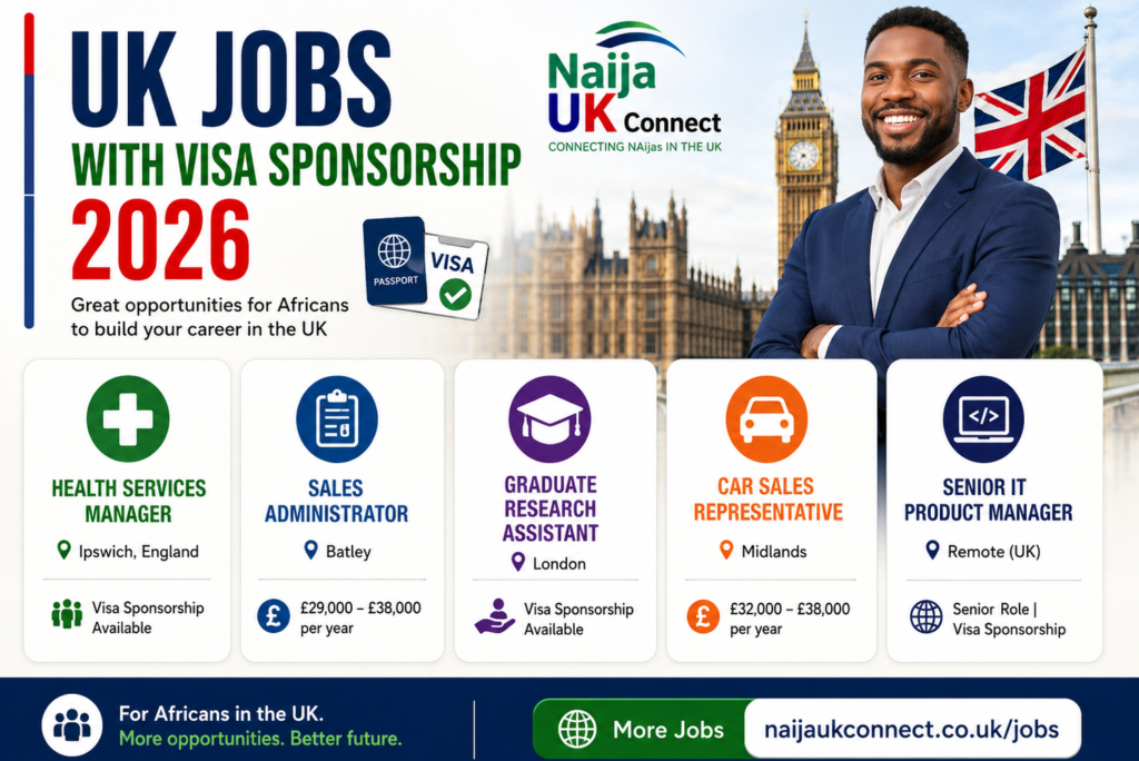 Health, Research & IT Opportunities for Africans in the UK with Visa Sponsorship 2026