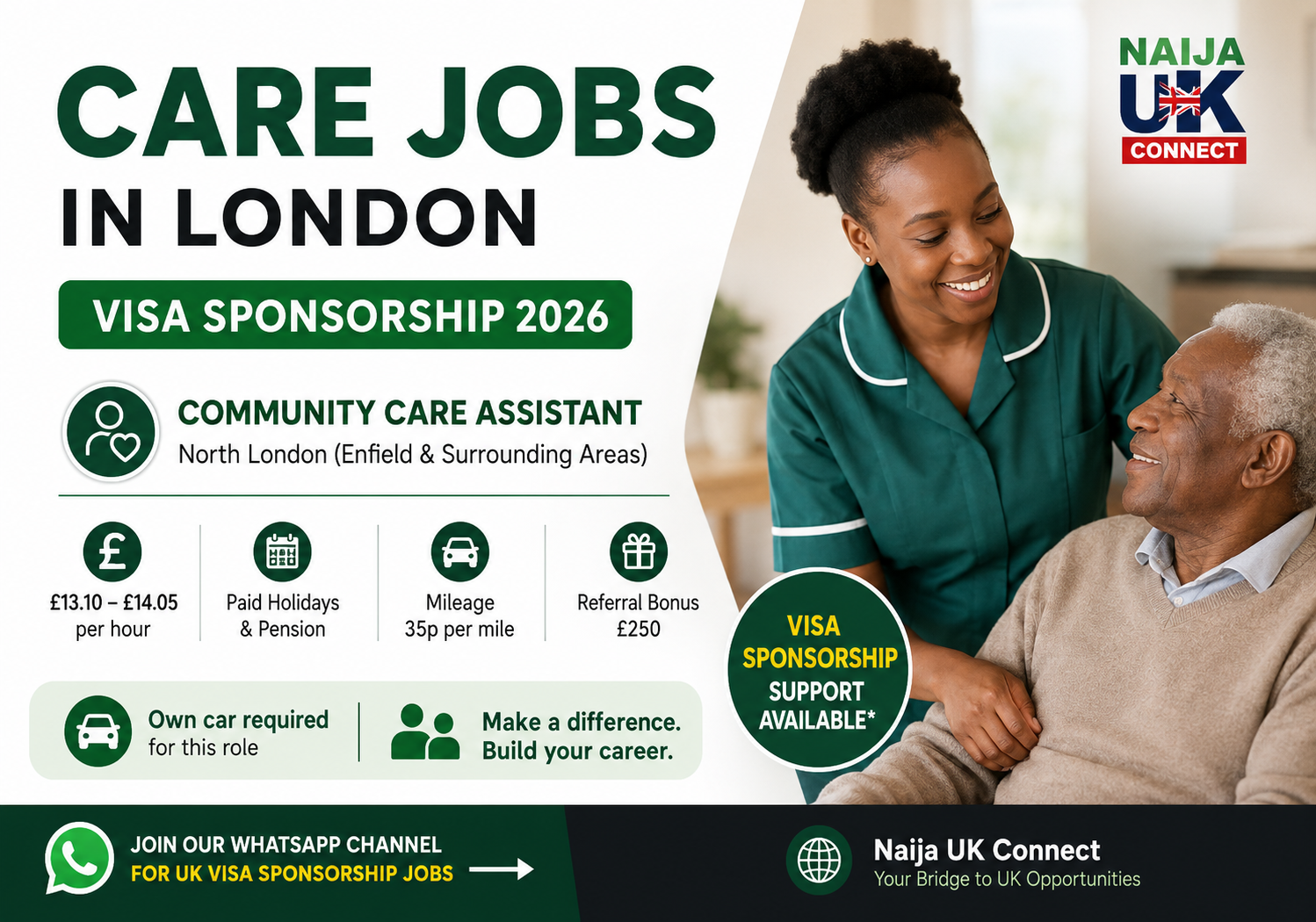 Community Care Assistant in London with Visa Sponsorship 2026