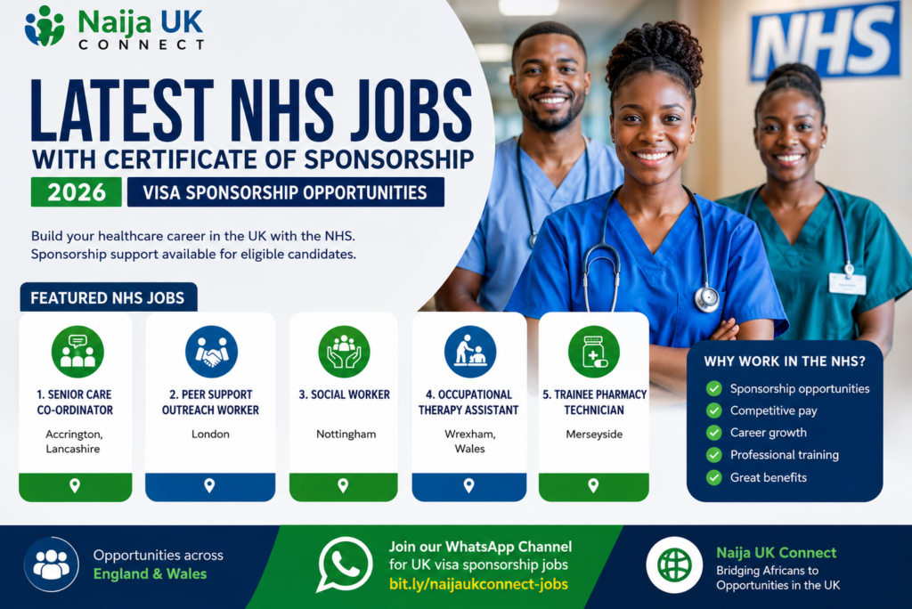 Latest NHS Jobs with Certificate of Sponsorship in the UK 2026