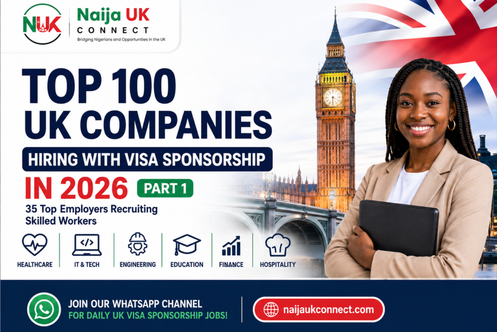 Top 100 UK Companies Hiring with Visa Sponsorship in 2026 (Part 1)