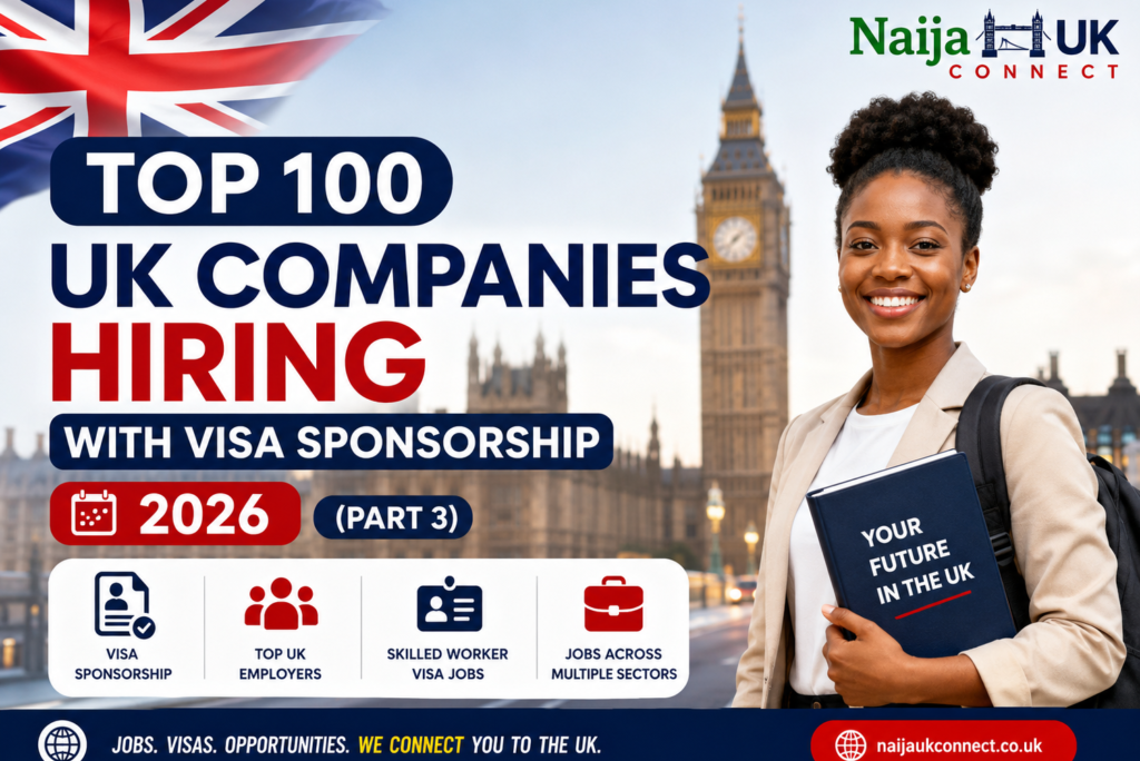 Top 100 UK Companies Hiring with Visa Sponsorship in 2026 (Part 3)