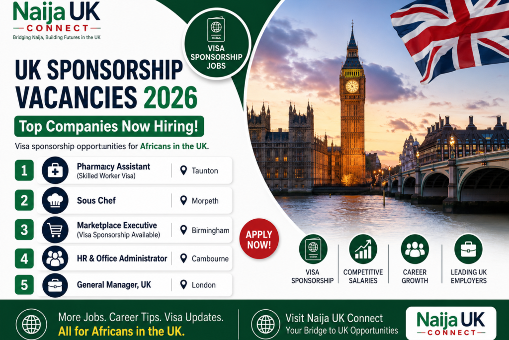 Top Visa Sponsorship Jobs for Africans in the UK – Apply Now