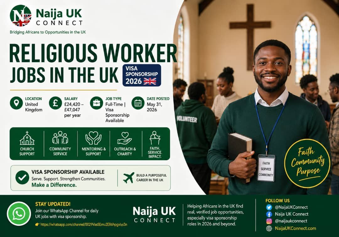 Religious Worker Jobs in the UK with Visa Sponsorship 2026