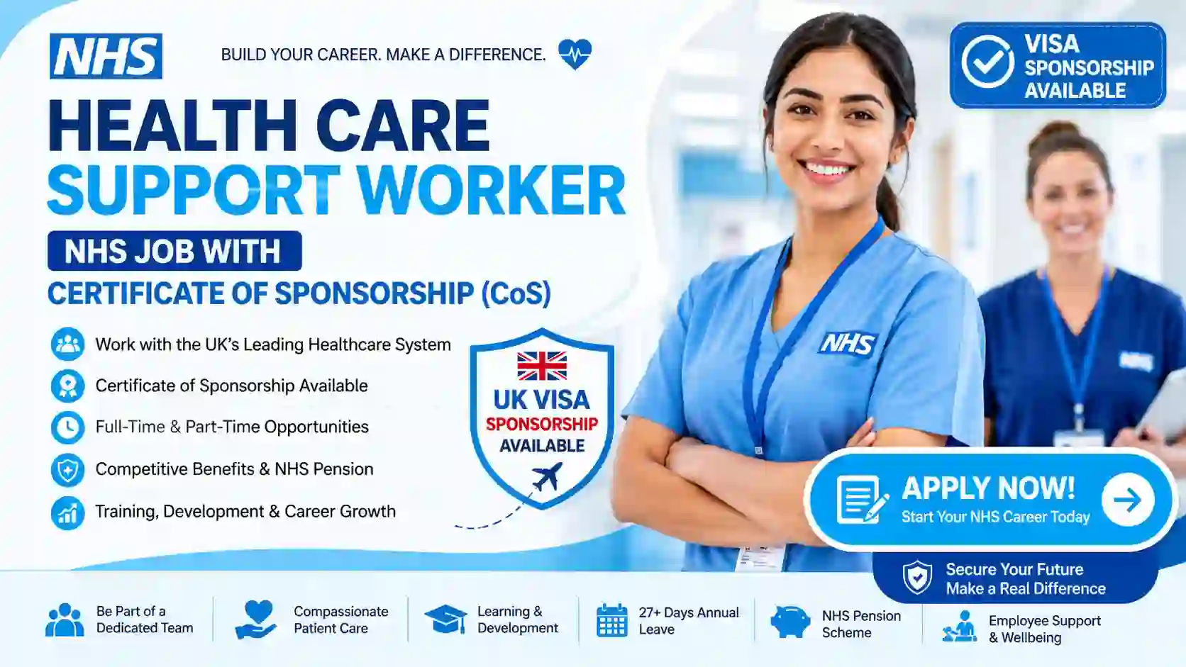 NHS Nursing Support Worker Jobs UK 2026 – Health and Care Visa Sponsorship Available