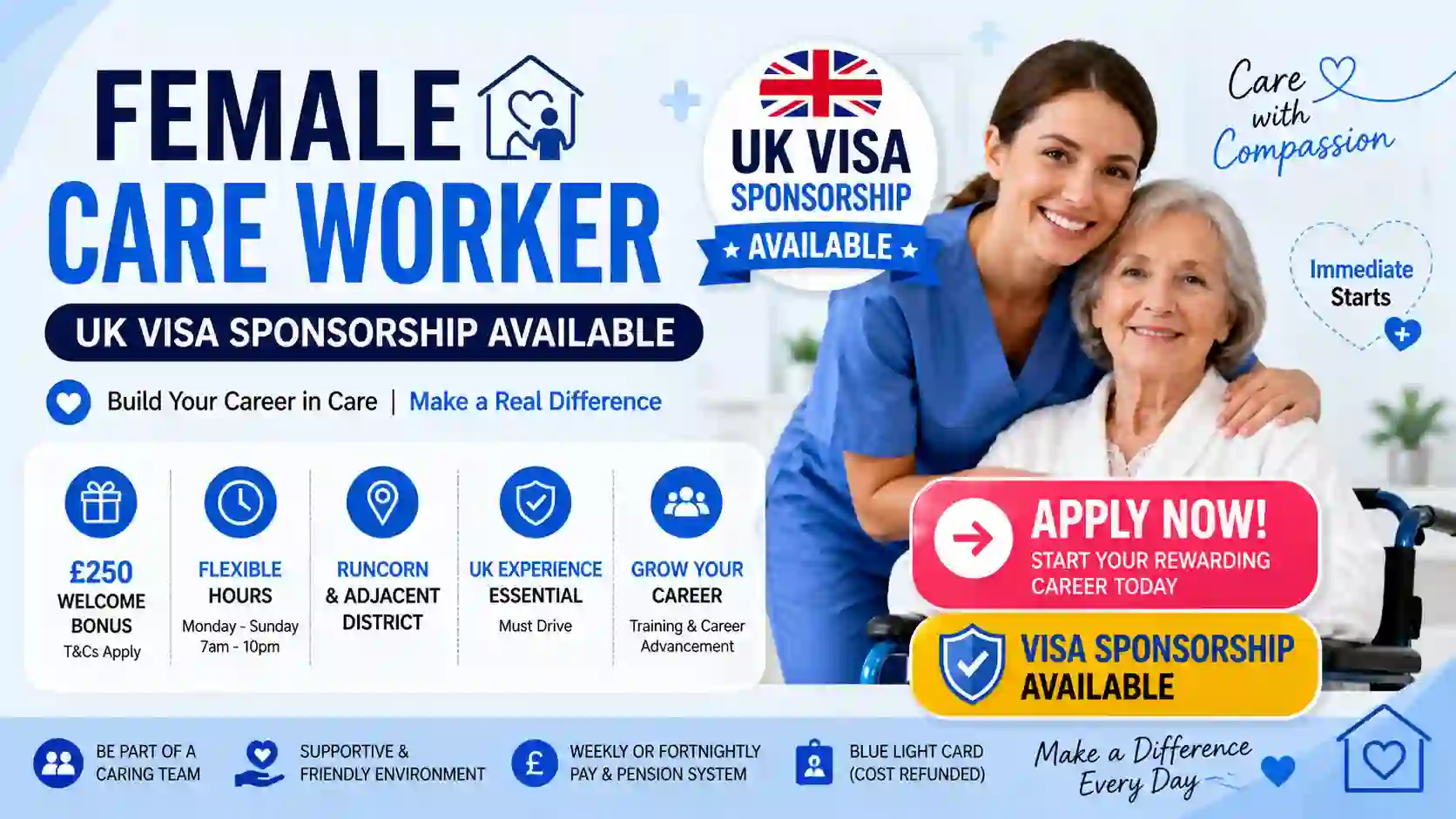 Female Support Worker Jobs UK 2026 – Visa Sponsorship