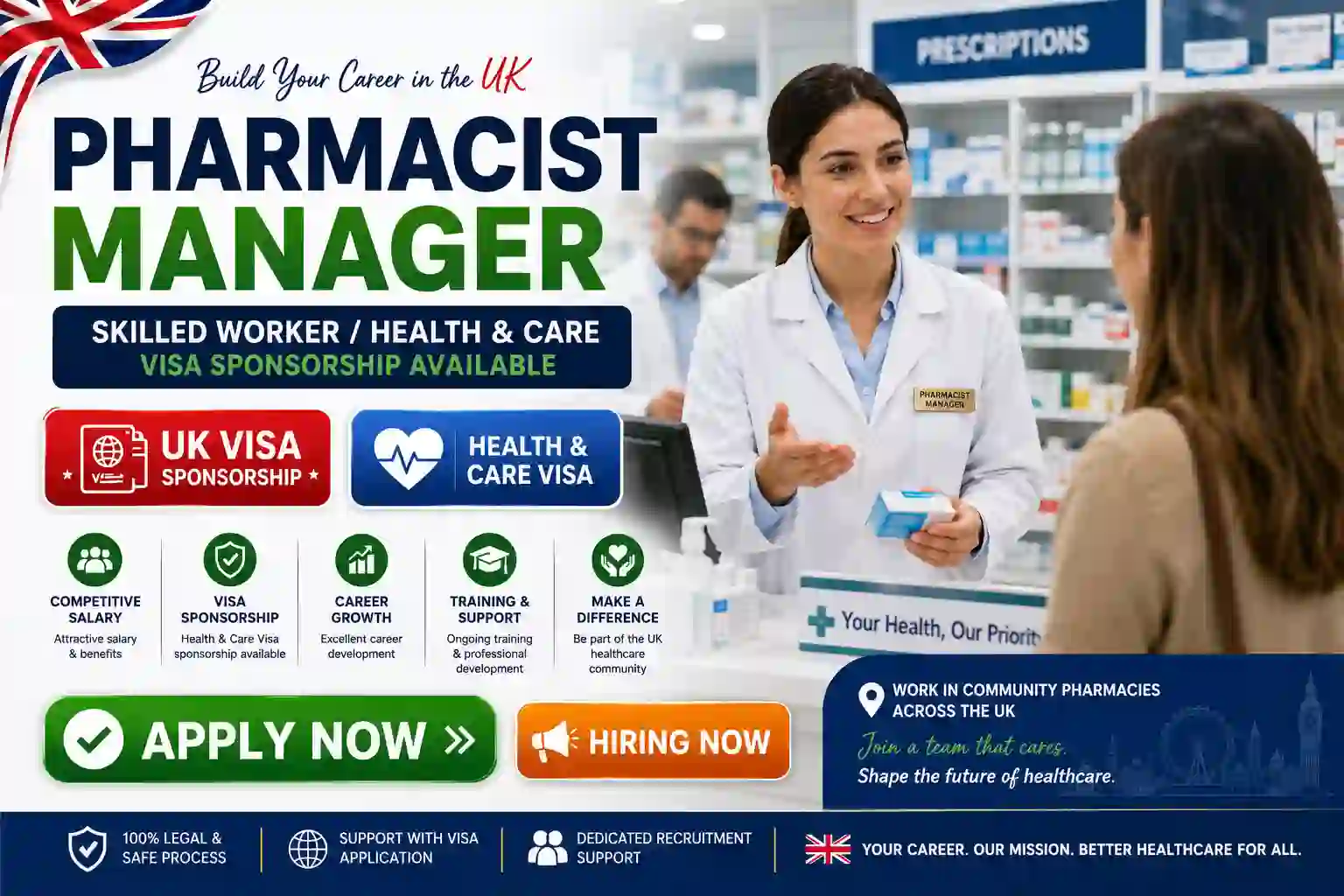 Pharmacist Manager Jobs UK 2026 – Skilled Worker Visa Sponsorship Available