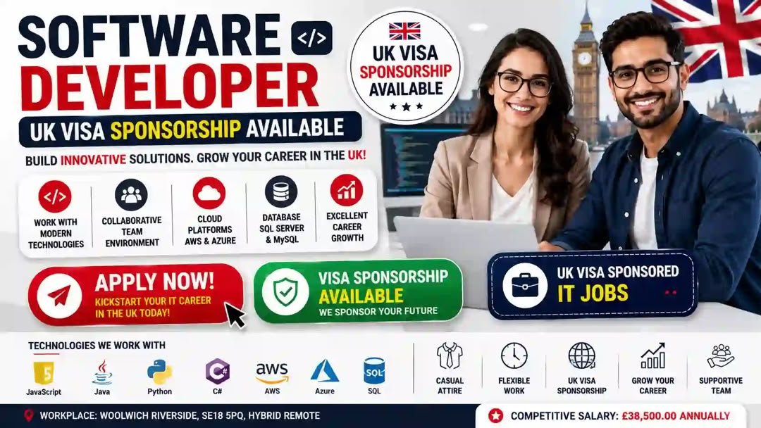 Software Engineer Visa Sponsorship UK 2026 – High-Paying Tech Jobs | Apply Now