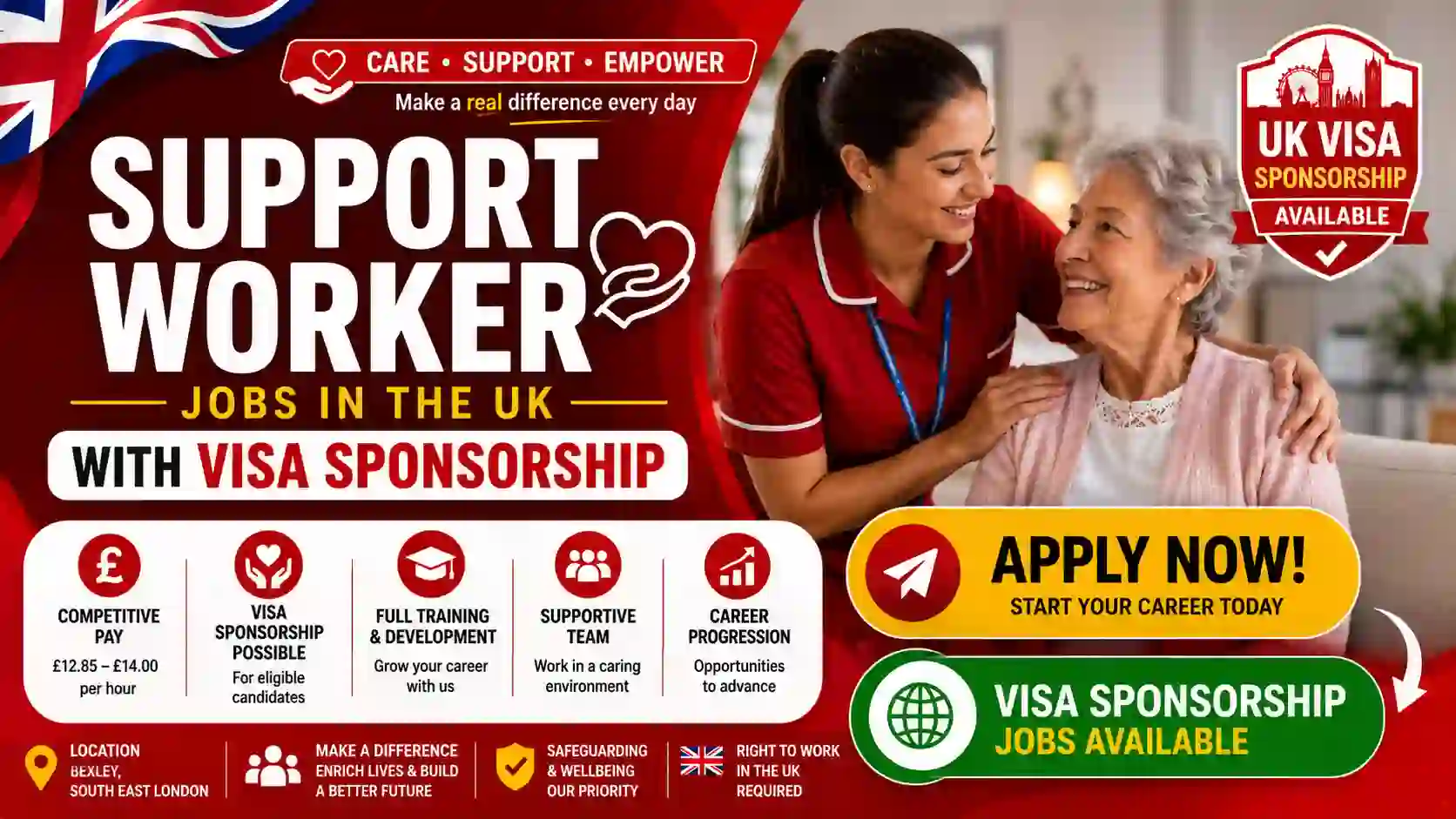 Support Worker Jobs UK 2026 – UK Visa Sponsorship Opportunity