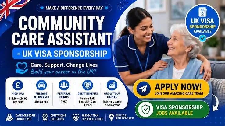 Care Assistant (Community Care) – UK Visa Sponsorship 🇬🇧