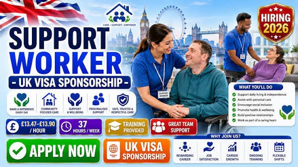 Support Worker Jobs UK 2026 – Visa Sponsorship Available