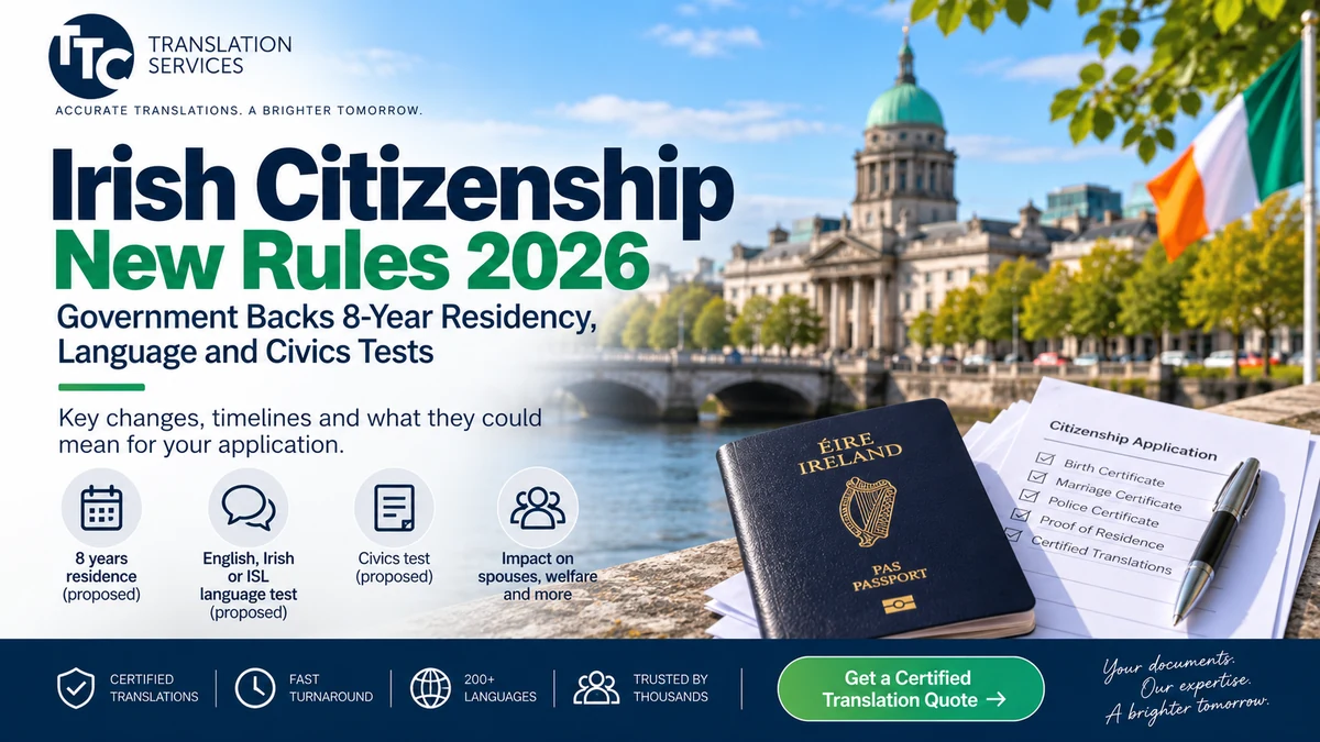 Ireland Citizenship Rules 2026: Proposed 8-Year Residency, Language and Civics Tests